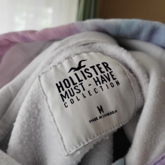 Hollister Embroidered Tie-Dye Hoodie With Pocket Size Medium Women's - Picture 7 of 9